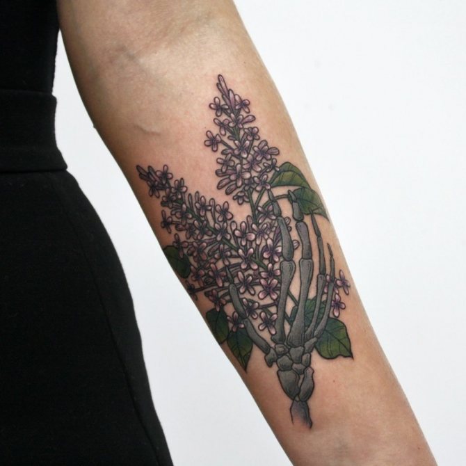 And this skeleton lilac tattoo may symbolize separation