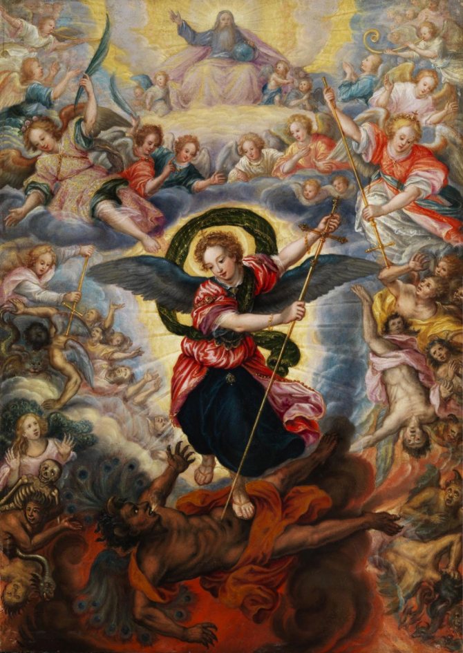 arcangelo Michele che scaccia Satana