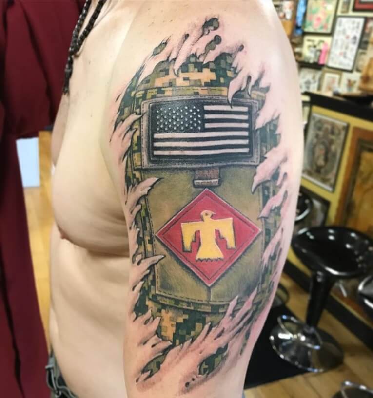 Army tattoos of privates and sergeants and their meaning. The tattoo was meant to serve the man in his life's journey.
