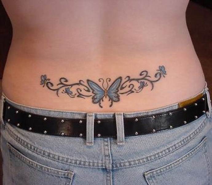 A butterfly is a beautiful tattoo for a girl.
