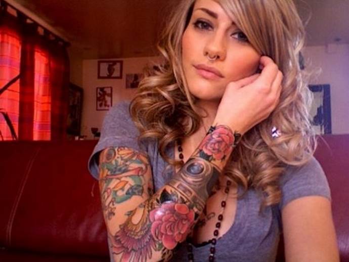 blonde tattoo sleeve