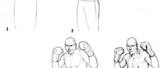 Boxing gloves, pencil drawings for kids black and white, colored