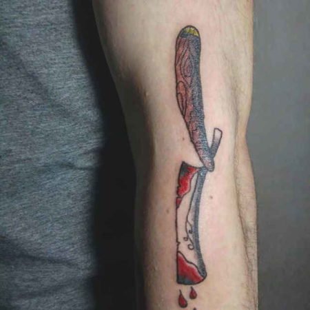Razor tattoos on the arm