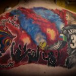 Colorful tattoo of CSKA Moscow vs.