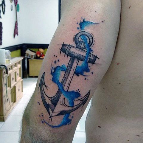 Color Anchor Tattoo