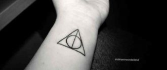 Deathly Hallows tattoo on the wrist