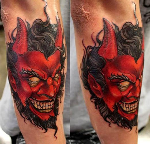 Demon Oni tattoo. Meaning, on the arm, back, shoulder, forearm