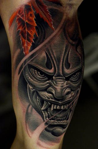 Tatuaj Demon Oni. Adică, pe braț, spate, umăr, antebraț