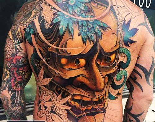 Tatuaggio Demon Oni. Significazione, su braccio, schiena, spalla, avambraccio