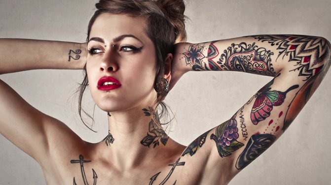 A girl with tattoos