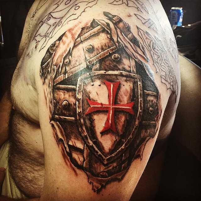 Tattoo armor on the shoulder