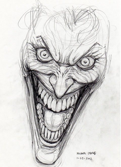 Joker - schizzo del tatuaggio
