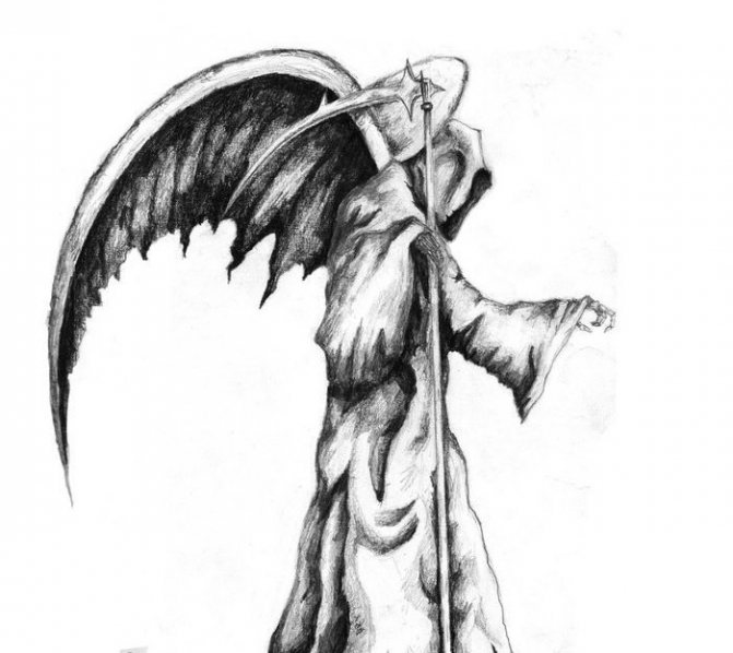 Sketch of a black angel