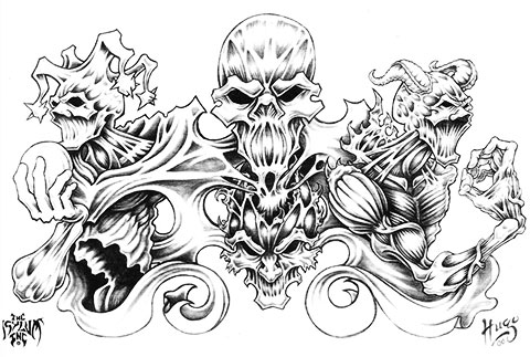 Sketch for a demonic tattoo