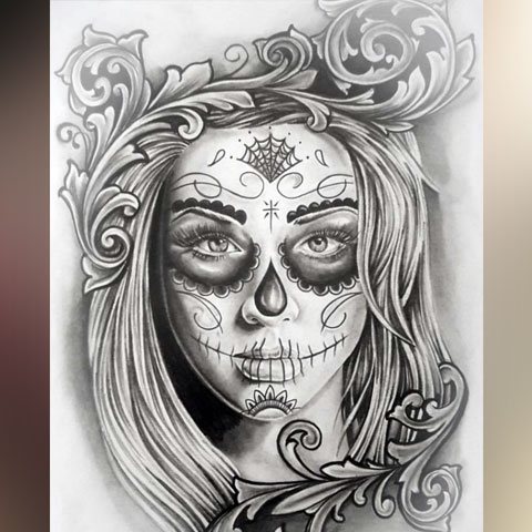 Sketch for Chicano tattoo