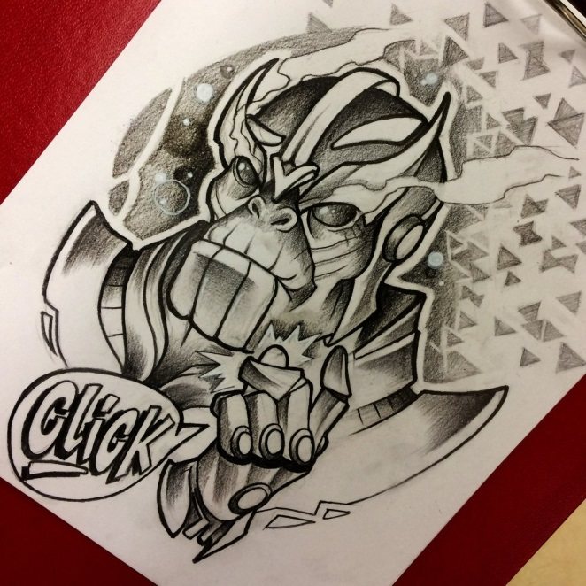 Sketch of a Marvel tattoo