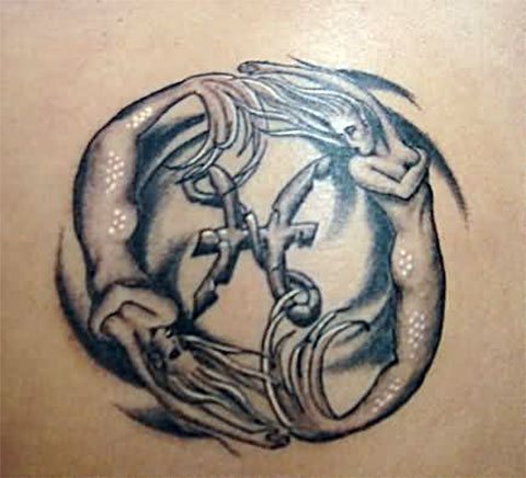 Sketch tattoo sign of the zodiac fish