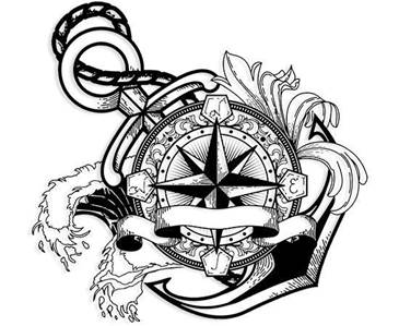 Star tattoo sketch showing the way for sailors