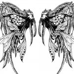 Sketch of a tattoo with wings for men