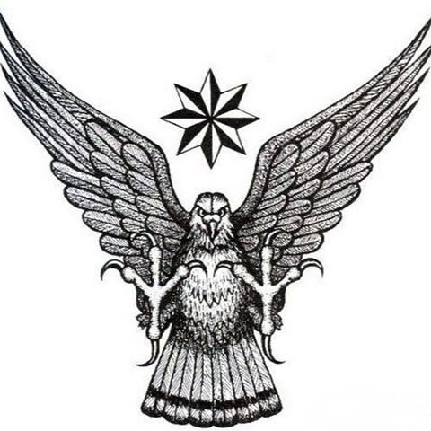 Sketch of a criminal eagle tattoo