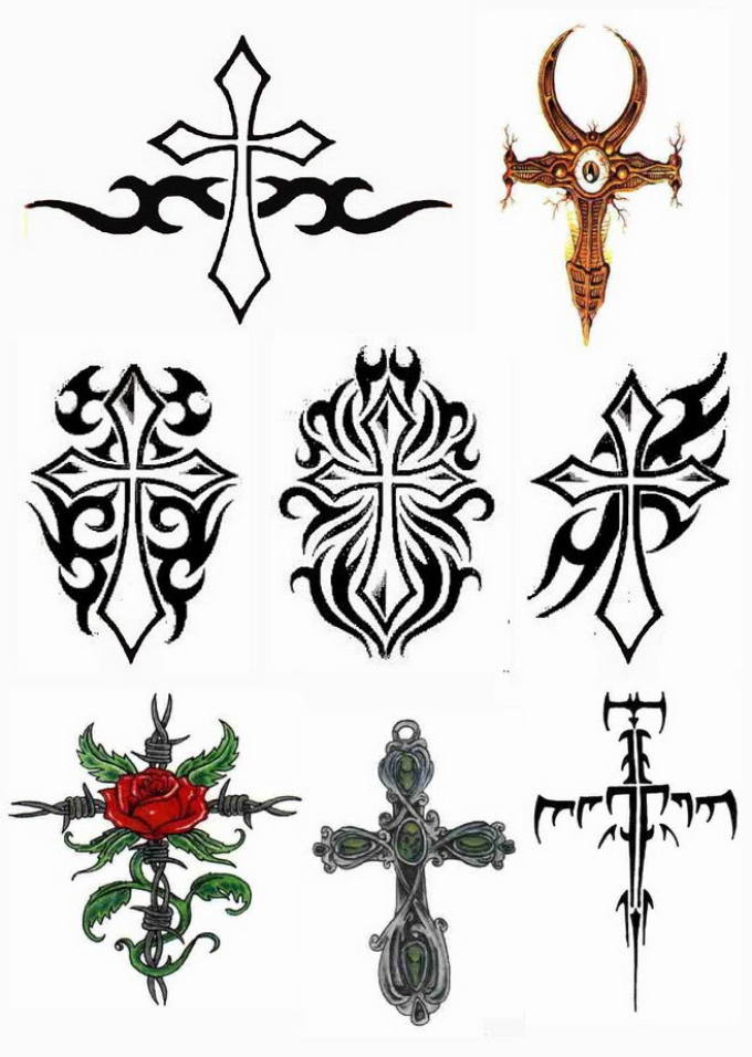 Sketches for the cross tattoo