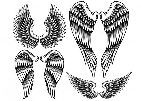 Sketches for tattoo wings for all tastes