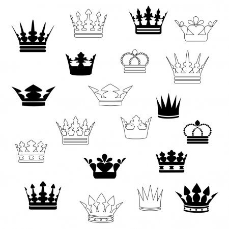 Sketches for tattoos in the form of a crown