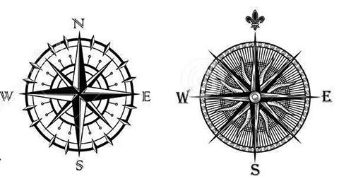Sketches for Wind Rose Tattoo
