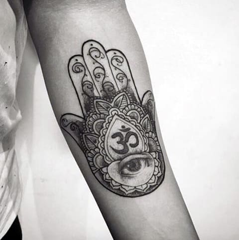 Hamsa Eye Tattoo on a girl's arm