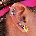 Helix ear piercing gun. Photo, earrings, how to do, care