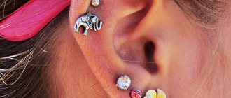 Helix ear piercing gun. Photo, earrings, how to do, care