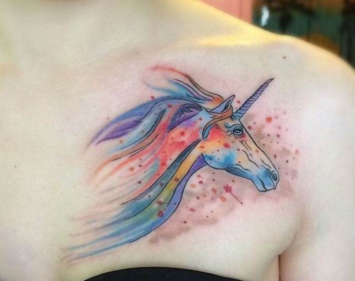 unicorn image under clavicle