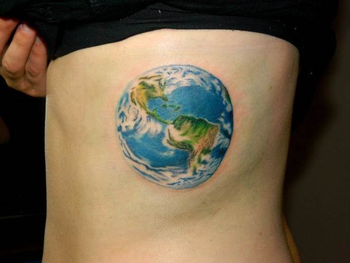Tattoo of Planet Earth on your body