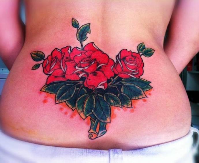 The image of a rose in a tattoo