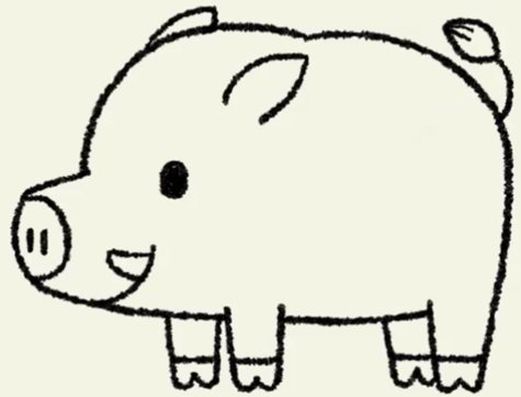 Drawing a boar for children pencil colors
