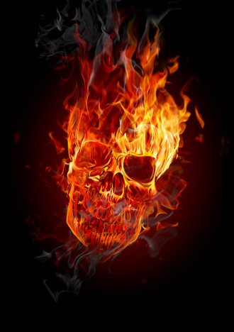 How to Draw a Human Skull on Fire 21