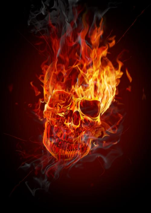 How to draw a human skull on fire 22