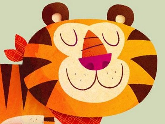 cum să desenezi un tigru mulțumit cu un zâmbet.