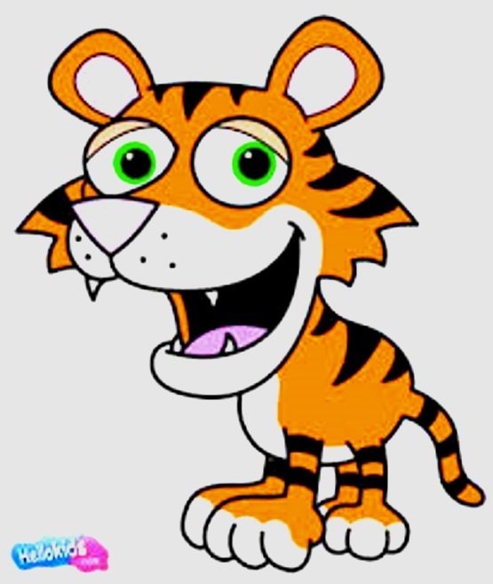 cum să desenezi un tigru amuzant
