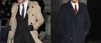 Classic trench coats are usually beige, but there are dark blue and black capes in the actor's closet