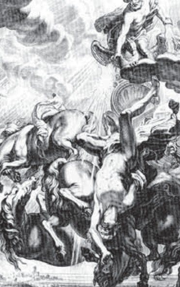 The chariot of Phaeton. From a seventeenth-century engraving.