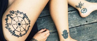 Tattoo of the wheel of fortune. Meaning, sketches for girls, photo