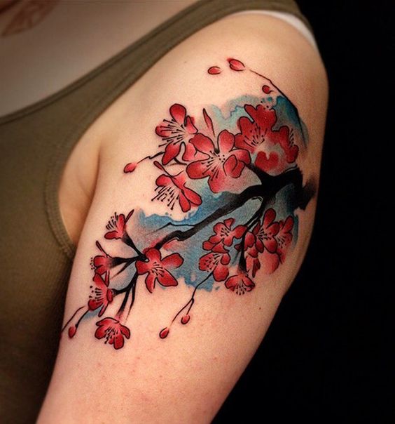 Beautiful Water Color Tattoo on Your Shoulder