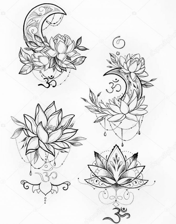 Beautiful designs for lotus tattoo