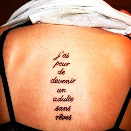 Bella frase francese per ragazze tatuate, ragazzo