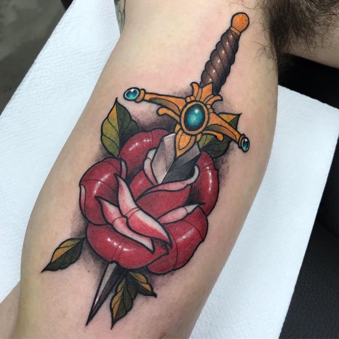 Beautiful Dagger with Rose