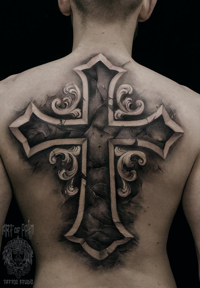 Cross on the back: photo