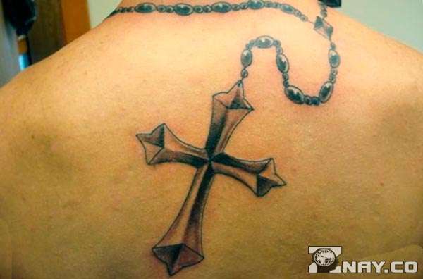Cross on his back