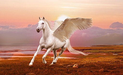 Winged horse Pegasus, son of Poseidon Poseidon