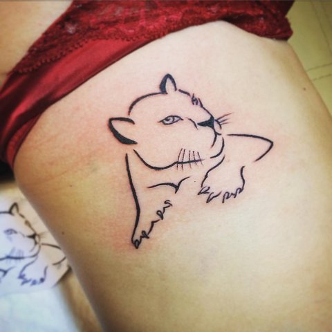 Easy panther tattoo